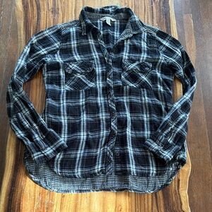 KRAZY KAT Black and White Plaid Shirt
